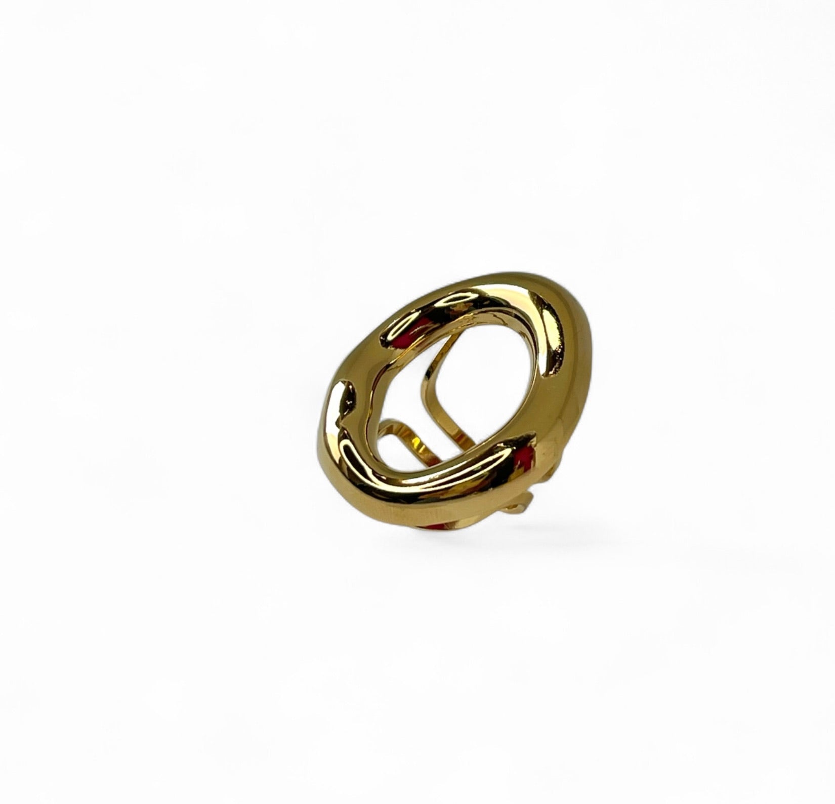 ANILLO OVALO IRREGULAR DORADO