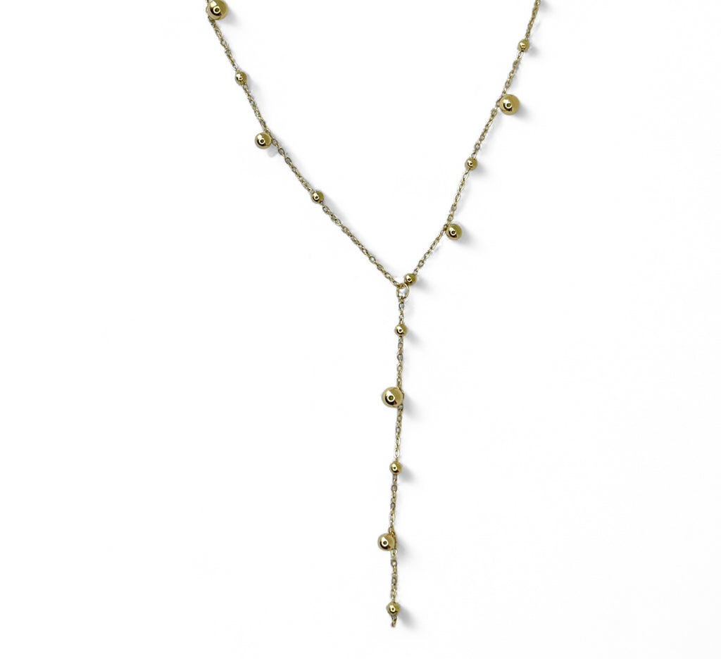 COLLAR BOLITAS DORADAS LARGO