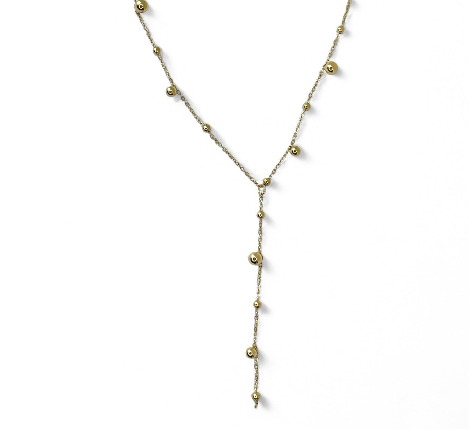 COLLAR BOLITAS DORADAS LARGO