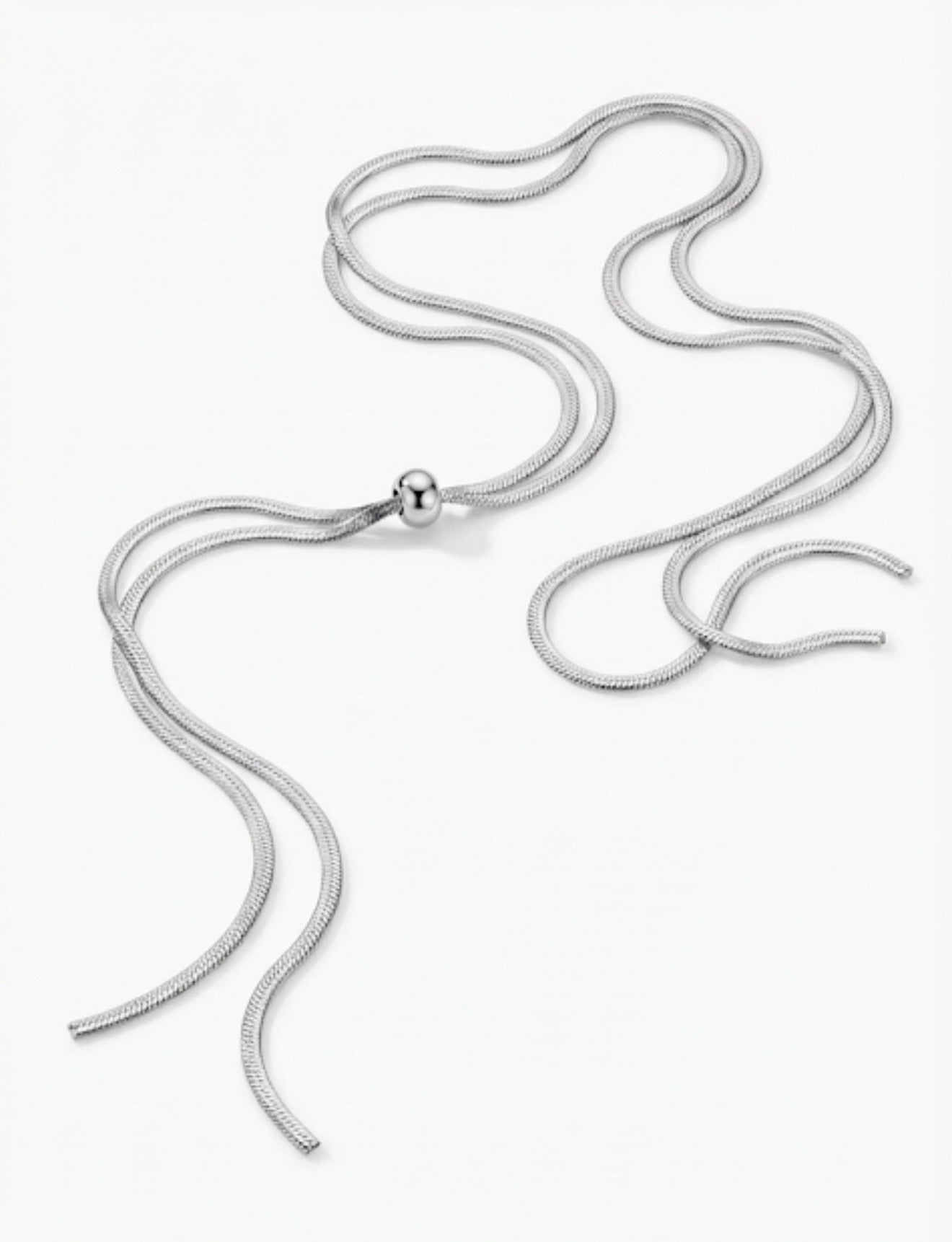 Corbatín plateado largo