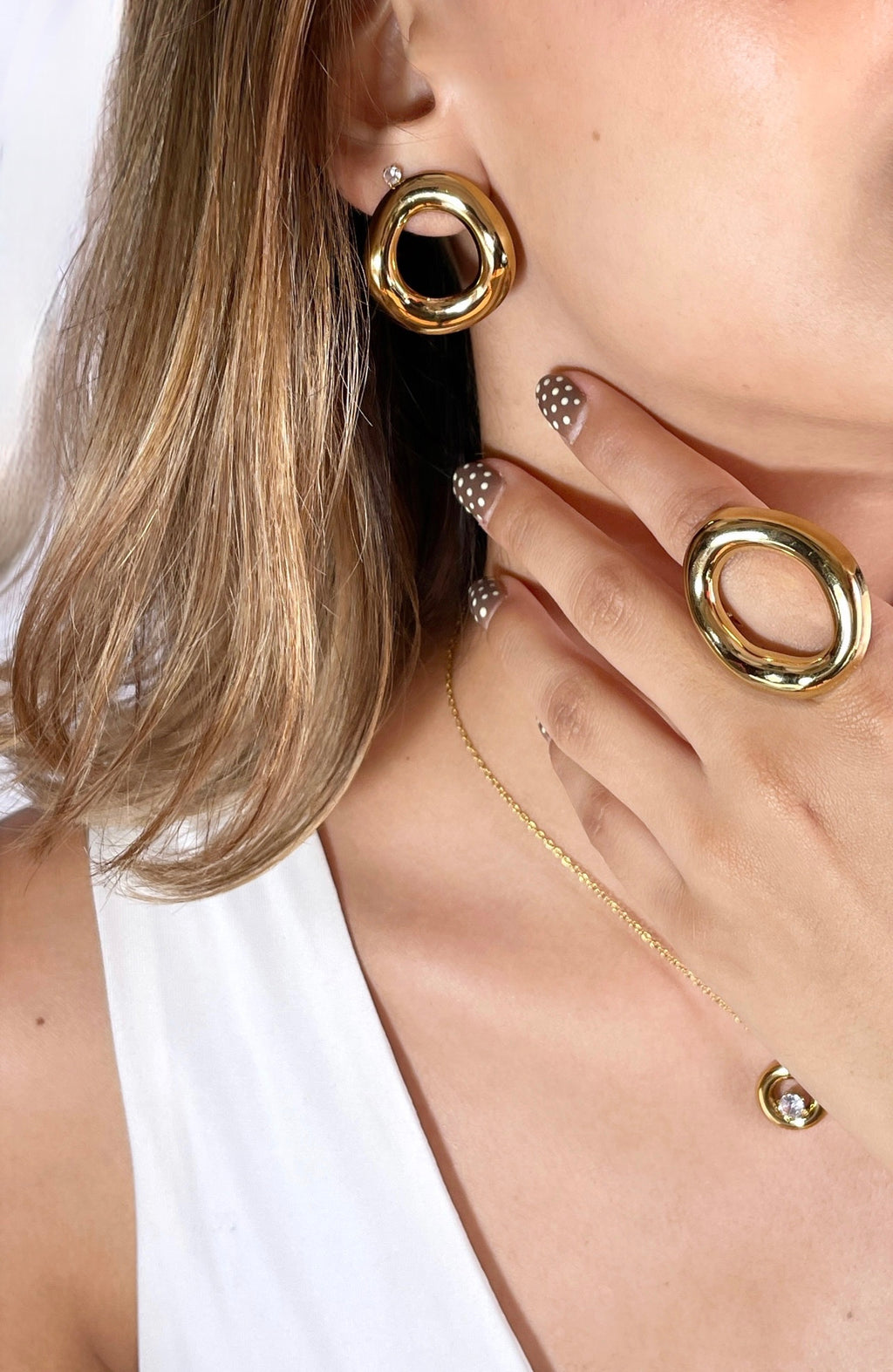 ARETES CIRCULO DORADO CHUNKY