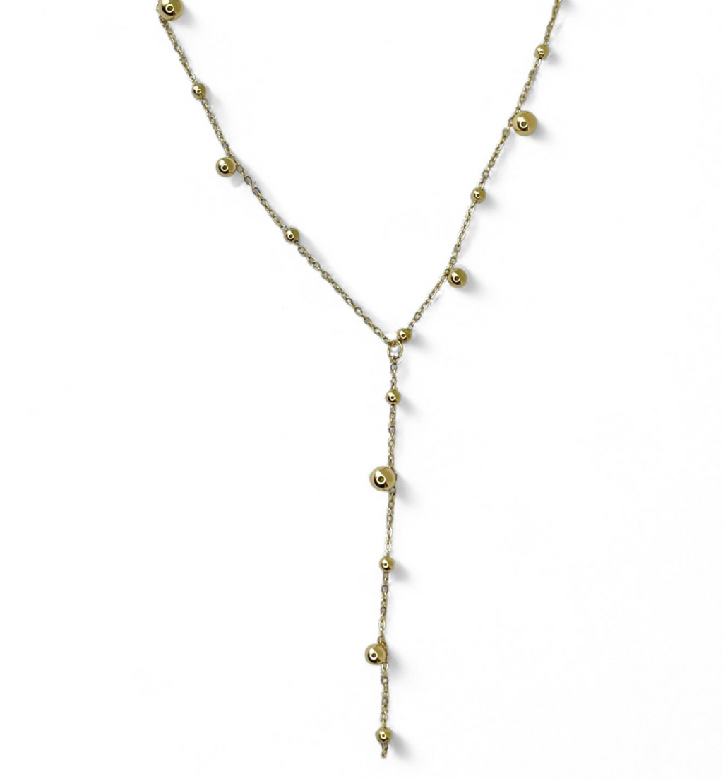COLLAR BOLITAS DORADAS LARGO