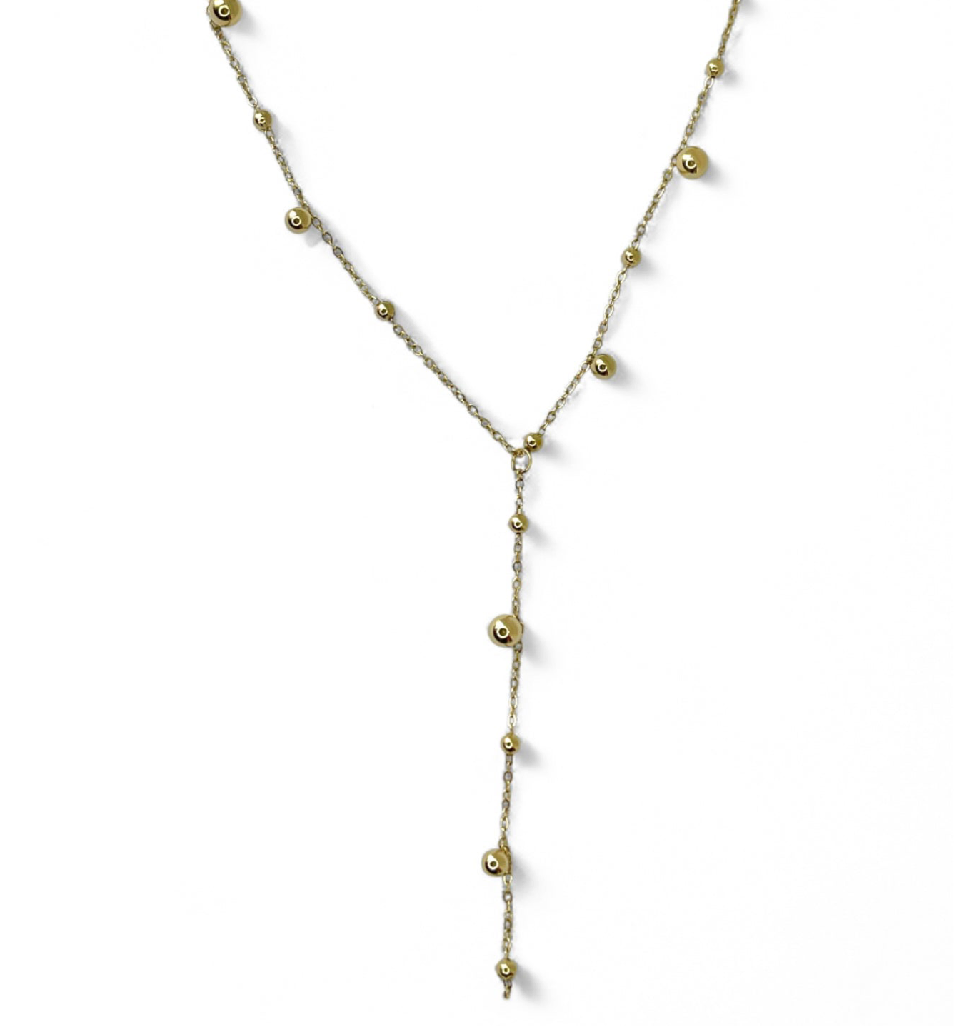 COLLAR BOLITAS DORADAS LARGO
