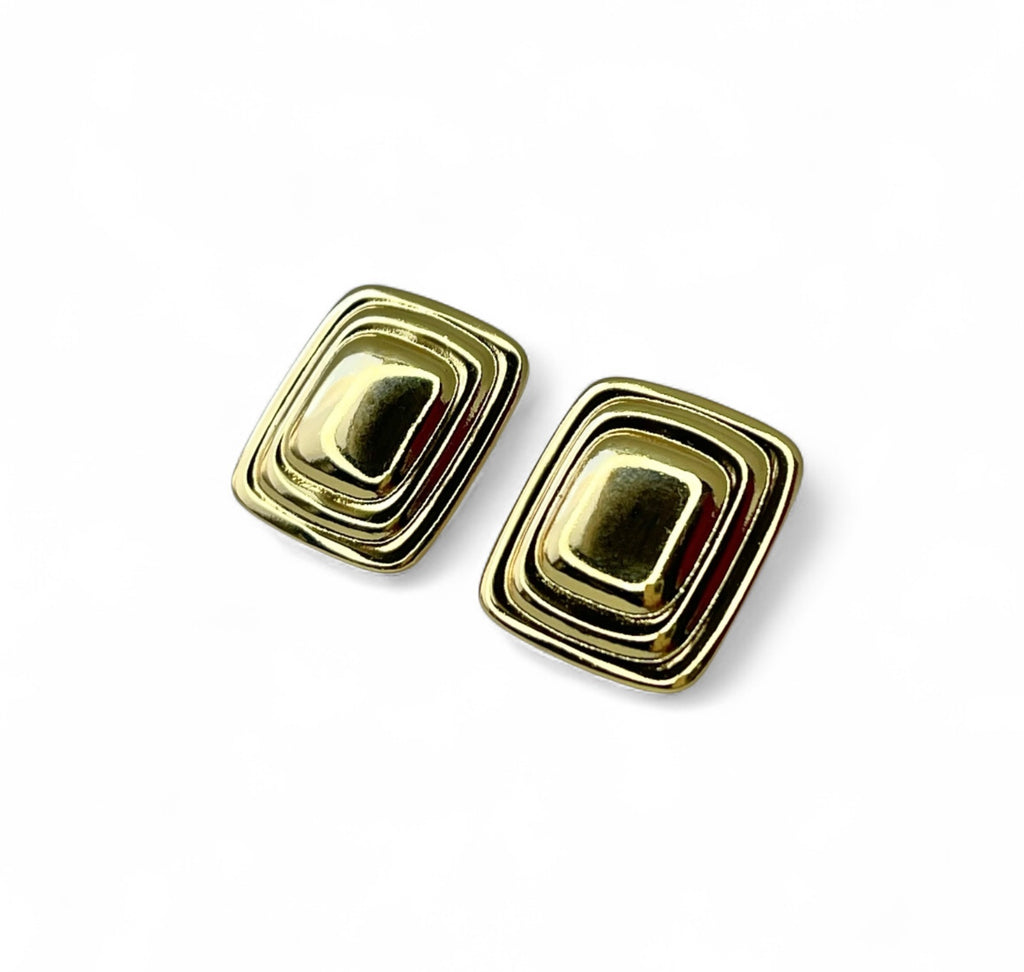 ARETES CUADRADO CHUNKY DORADO